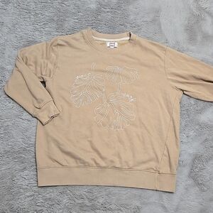 Post Surf tan monstera plant sweatshirt - size Small